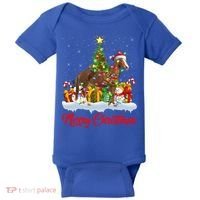 Horse Xmas Tree Lighting Santa Horse Christmas Gift Baby Bodysuit thumb 0