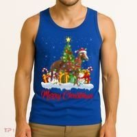 Horse Xmas Tree Lighting Santa Horse Christmas Gift Tank Top thumb 3