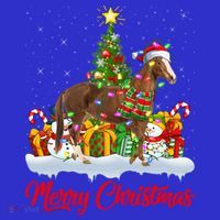 Horse Xmas Tree Lighting Santa Horse Christmas Gift Toddler T-Shirt thumb 4
