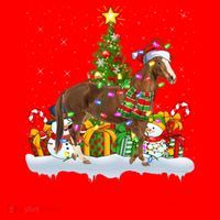 Horse Xmas Tree Lighting Santa Horse Christmas Gift Santa Hat thumb 1