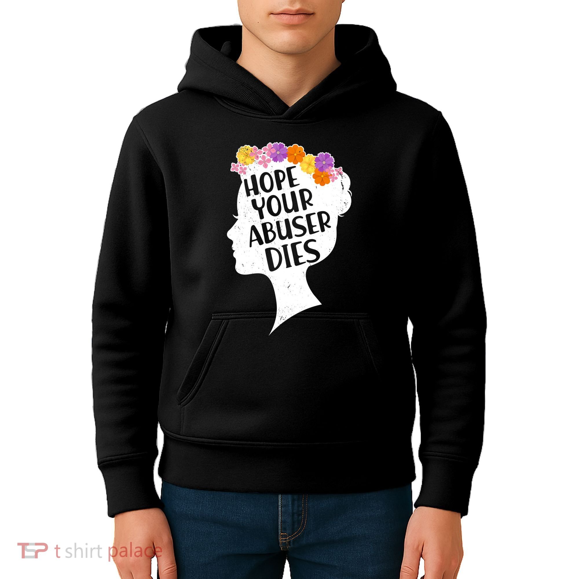 Hope Your Abuser Dies Kids Hoodie