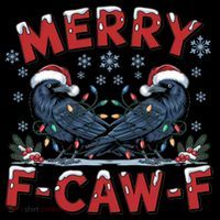 Have Yourself A Merry F-Caw-F Christmas Funny Crow Coffee Mug thumb 5