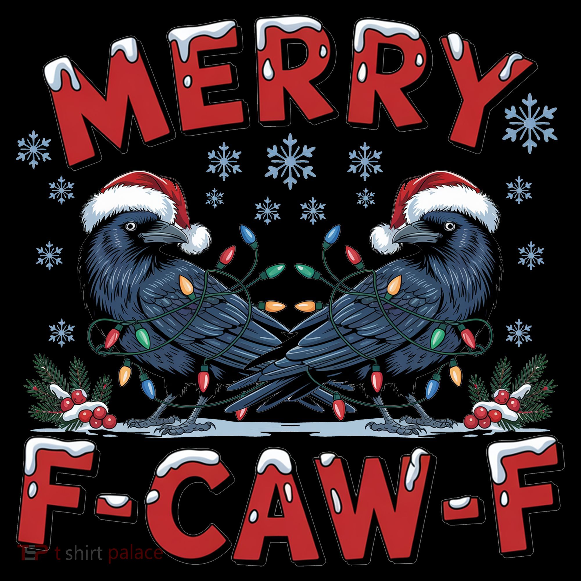 Have Yourself A Merry F-Caw-F Christmas Funny Crow Coffee Mug