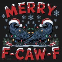 Have Yourself A Merry F-Caw-F Christmas Funny Crow Women's Hoodie thumb 2