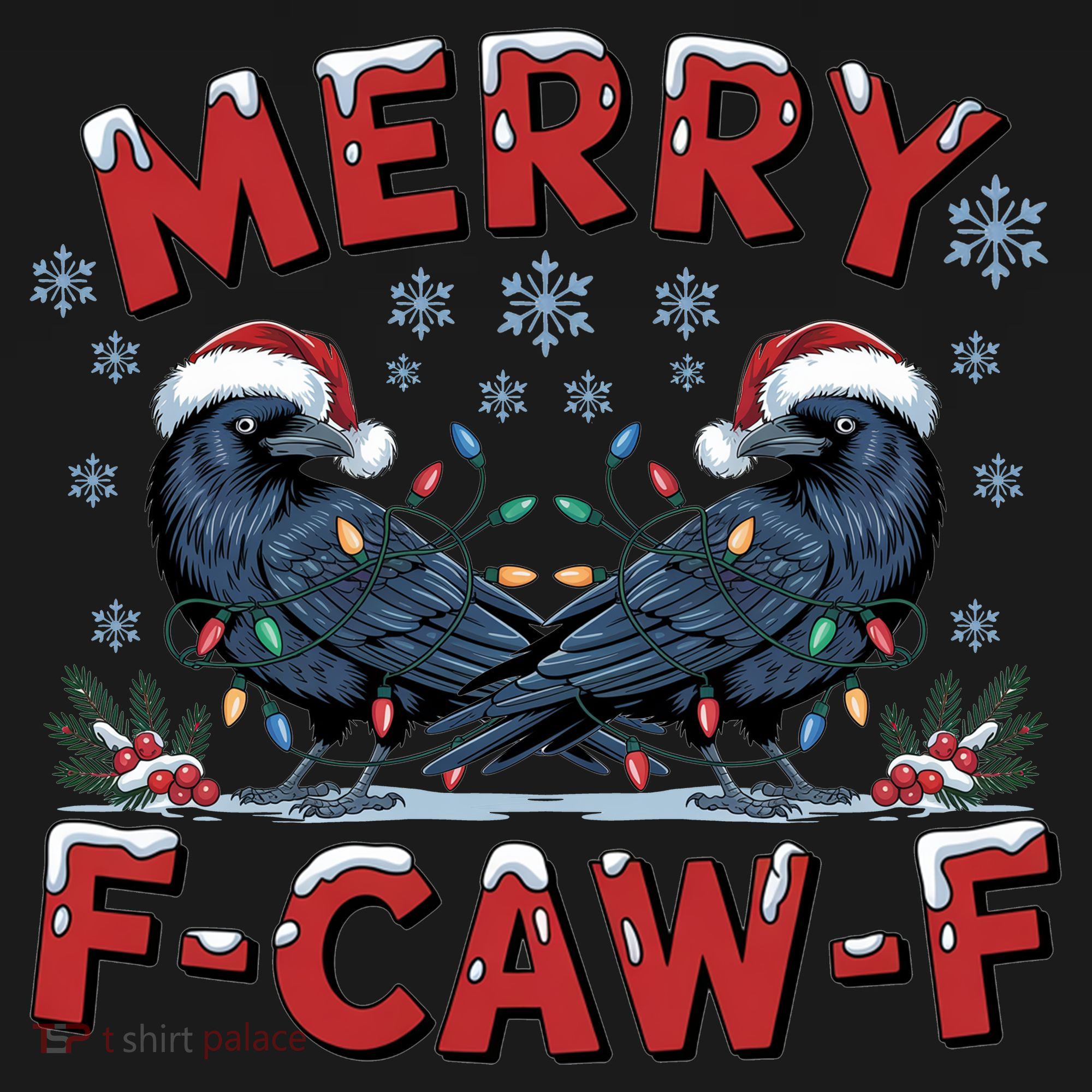 Have Yourself A Merry F-Caw-F Christmas Funny Crow Women's Hoodie