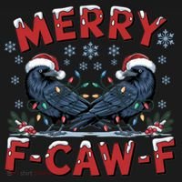 Have Yourself A Merry F-Caw-F Christmas Funny Crow Ornament thumb 1
