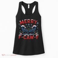 Have Yourself A Merry F-Caw-F Christmas Funny Crow Women's Tank Top thumb 0