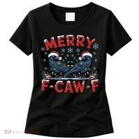 Have Yourself A Merry F-Caw-F Christmas Funny Crow Women's T-Shirt thumb 0