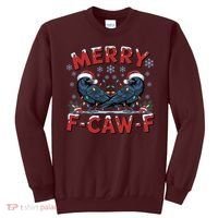 Have Yourself A Merry F-Caw-F Christmas Funny Crow Sweatshirt thumb 0