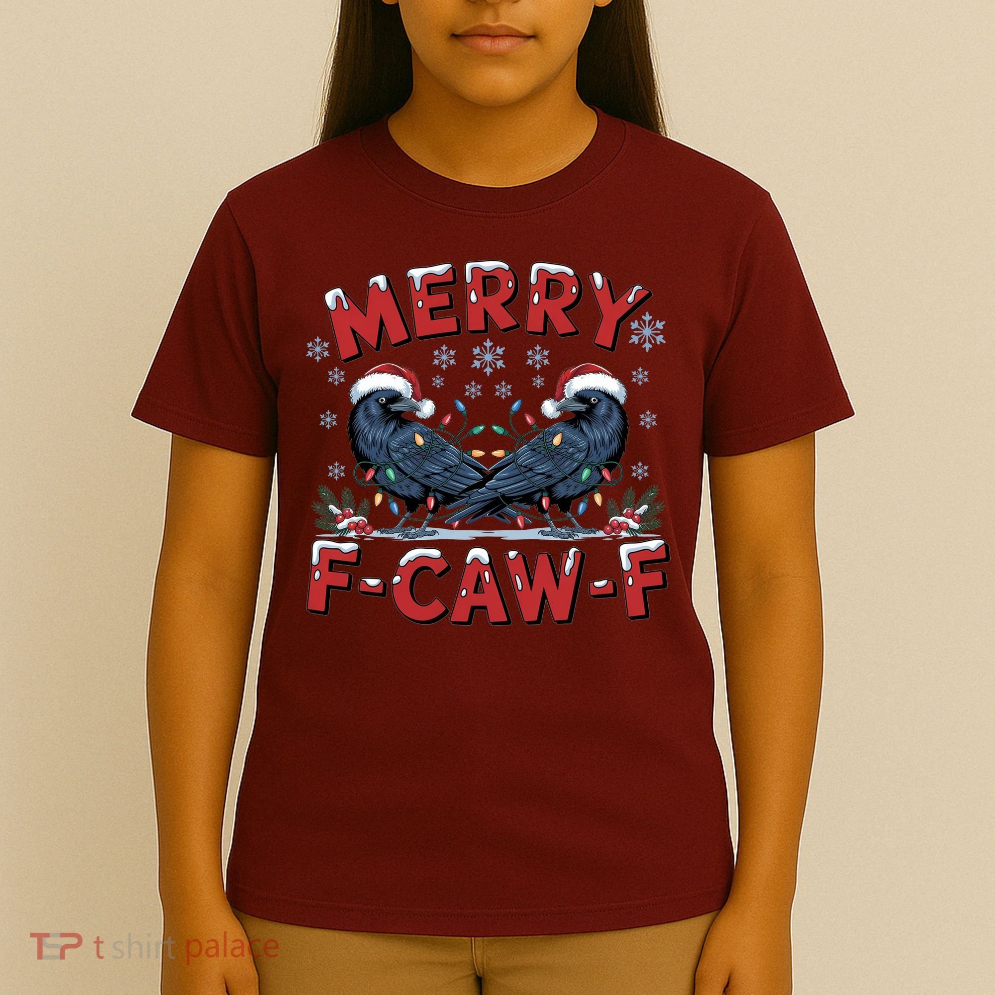 Have Yourself A Merry F-Caw-F Christmas Funny Crow T-Shirt