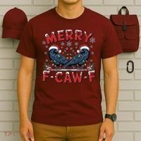 Have Yourself A Merry F-Caw-F Christmas Funny Crow T-Shirt thumb 6