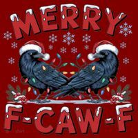 Have Yourself A Merry F-Caw-F Christmas Funny Crow T-Shirt thumb 7