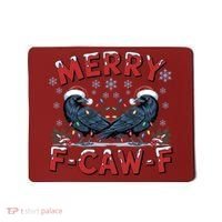 Have Yourself A Merry F-Caw-F Christmas Funny Crow Mousepad thumb 0