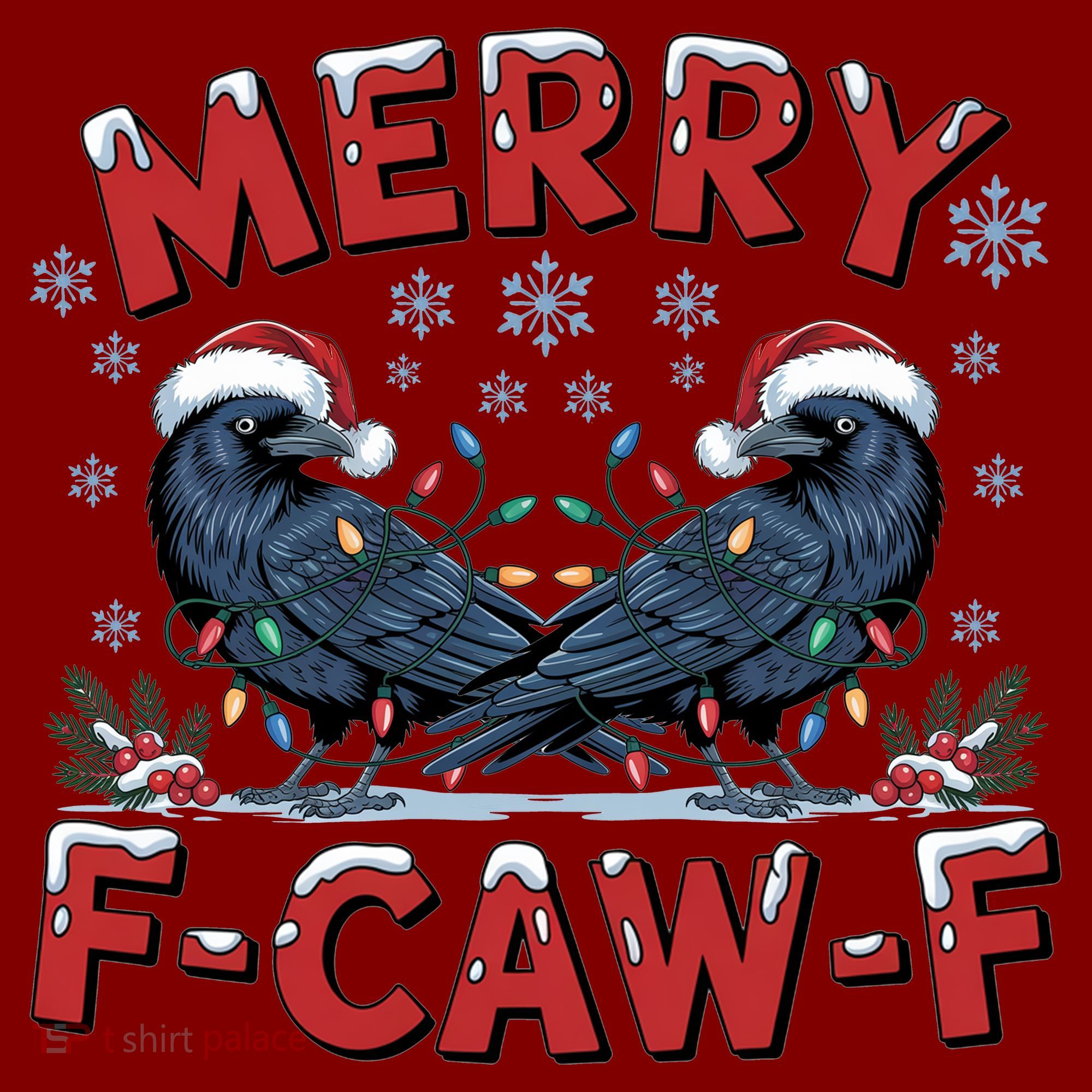 Have Yourself A Merry F-Caw-F Christmas Funny Crow Visor