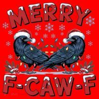 Have Yourself A Merry F-Caw-F Christmas Funny Crow Santa Hat thumb 1