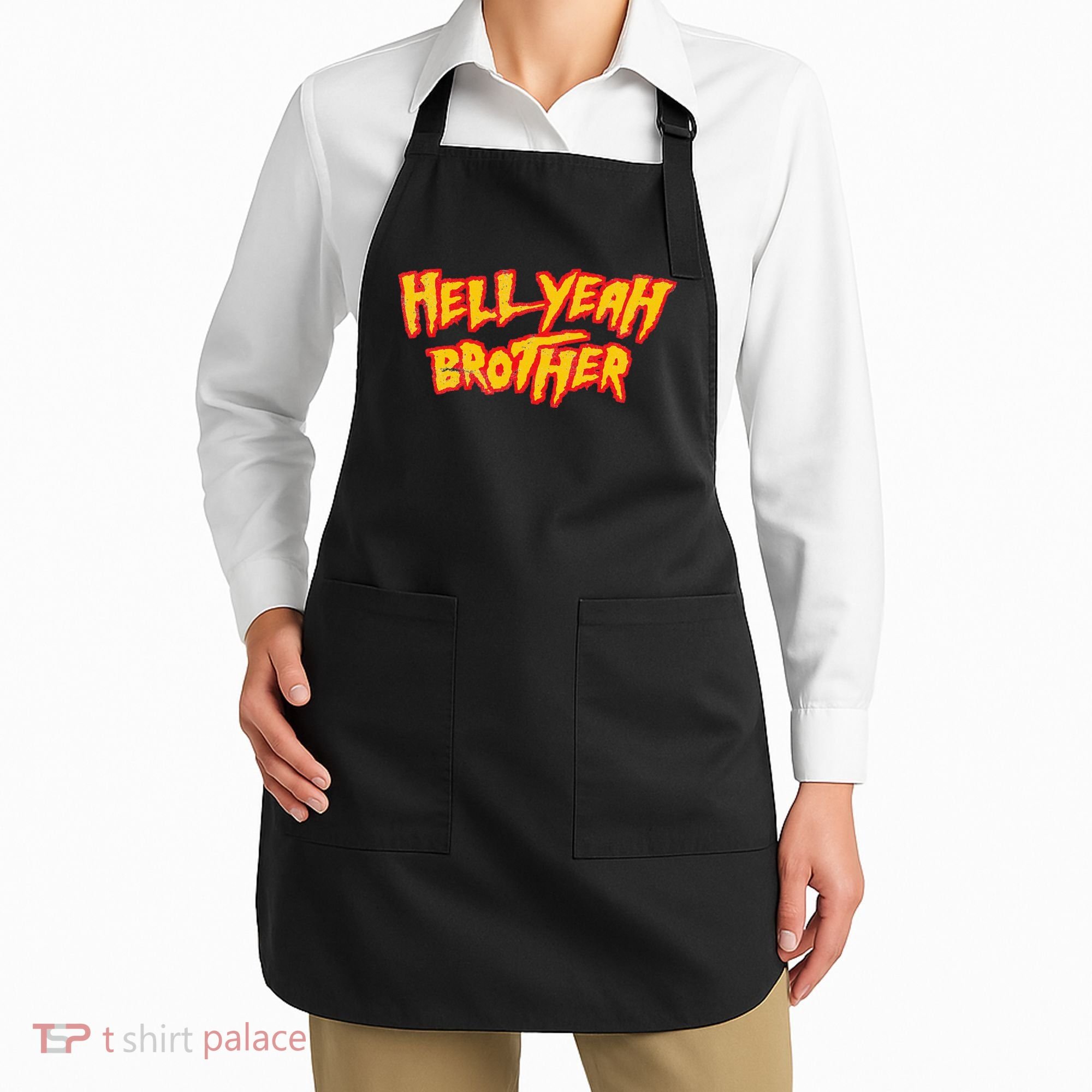 Hell Yeah Brother Funny 80S Wrestling Vegas Pool Party Apron