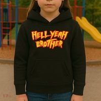 Hell Yeah Brother Funny 80S Wrestling Vegas Pool Party Kids Hoodie thumb 3