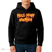 Hell Yeah Brother Funny 80S Wrestling Vegas Pool Party Kids Hoodie thumb 4