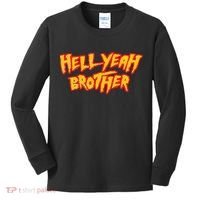 Hell Yeah Brother Funny 80S Wrestling Vegas Pool Party Kids Long Sleeve Shirt thumb 0