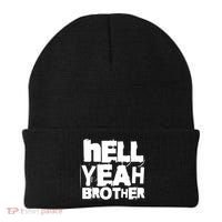 Hell Yeah Brother Siblings Funny Sarcastic Saying Cute Gift Beanie thumb 0