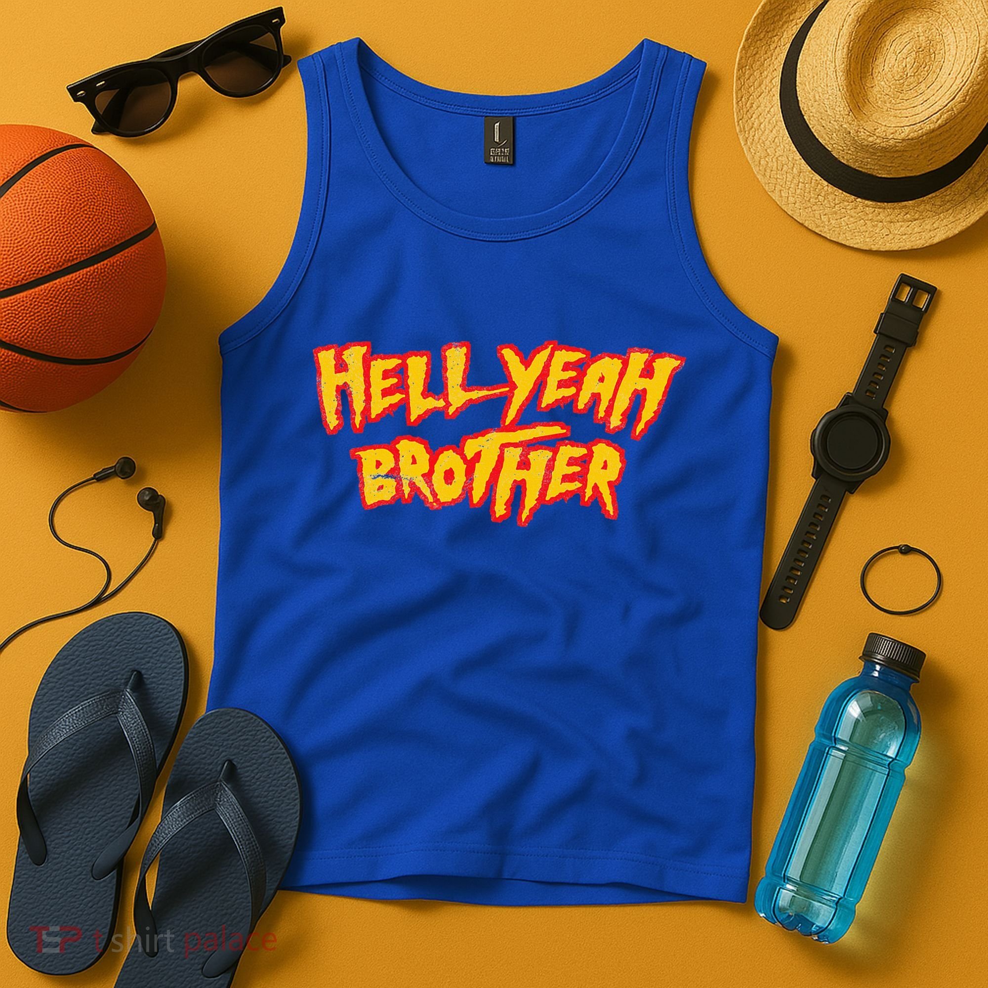 Hell Yeah Brother Funny 80S Wrestling Vegas Pool Tank Top