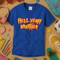 Hell Yeah Brother Funny 80S Wrestling Vegas Pool Kids T-Shirt thumb 3