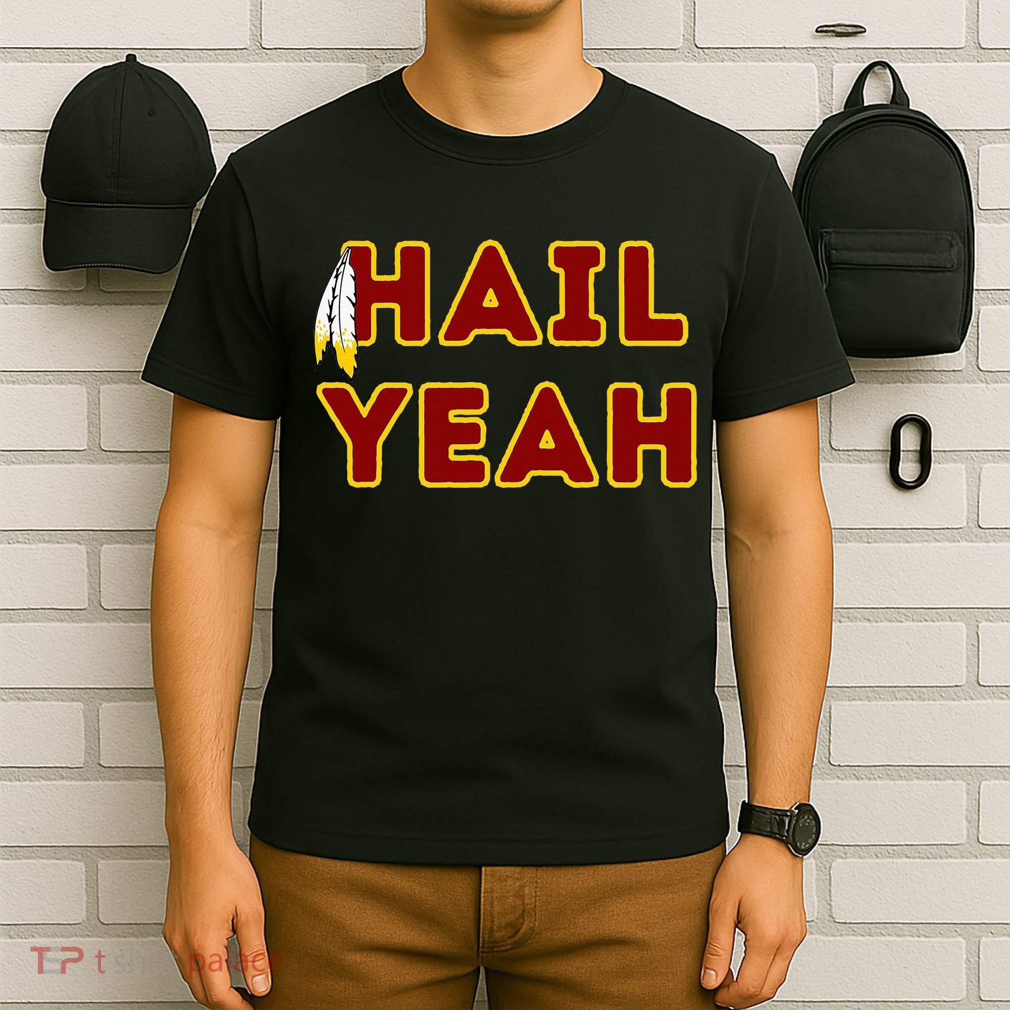 Hail Yeah Burgundy Gold Foot Ball T-Shirt