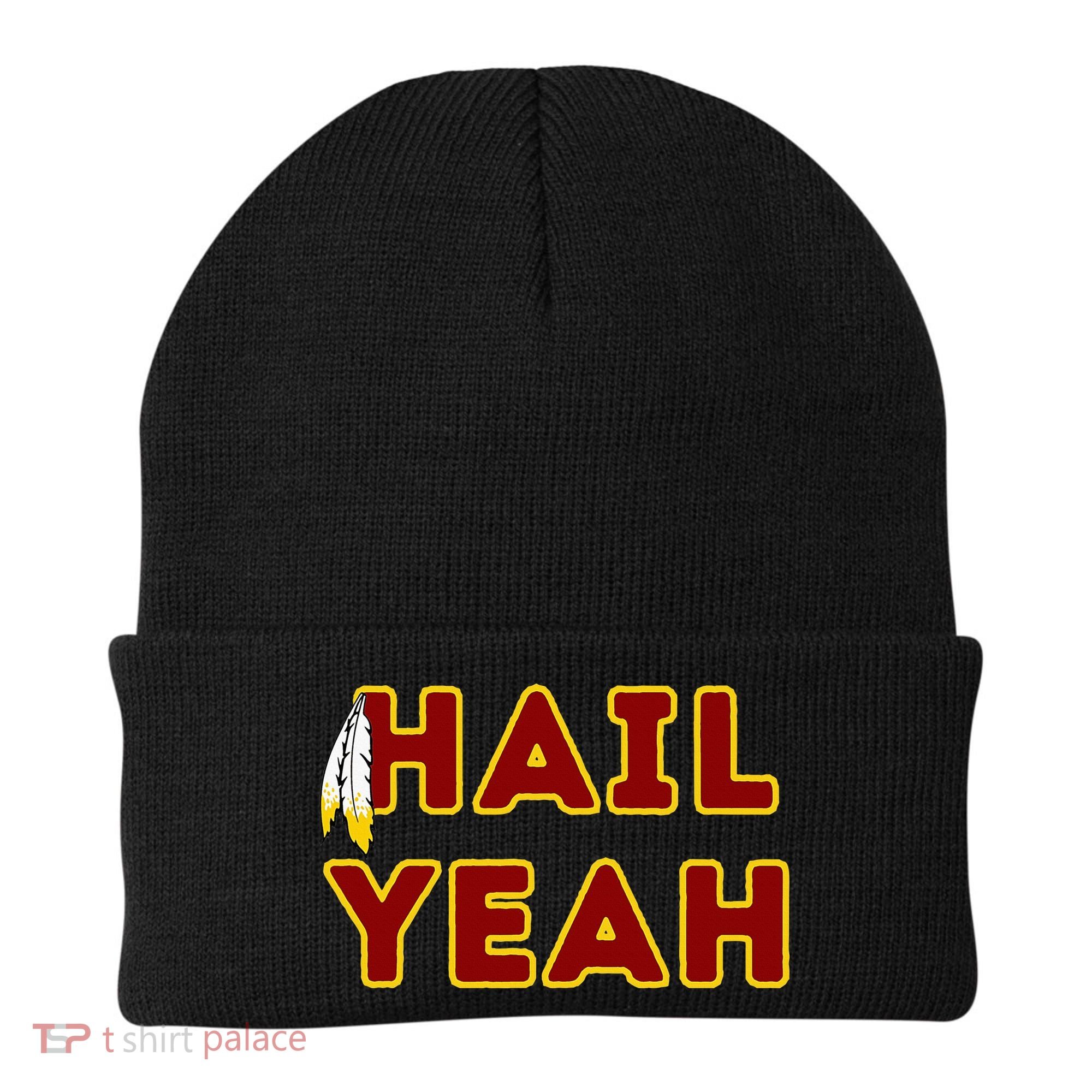 Hail Yeah Burgundy Gold Foot Ball Beanie