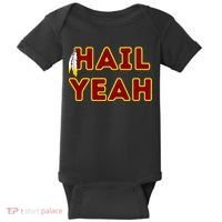 Hail Yeah Burgundy Gold Foot Ball Baby Bodysuit thumb 0