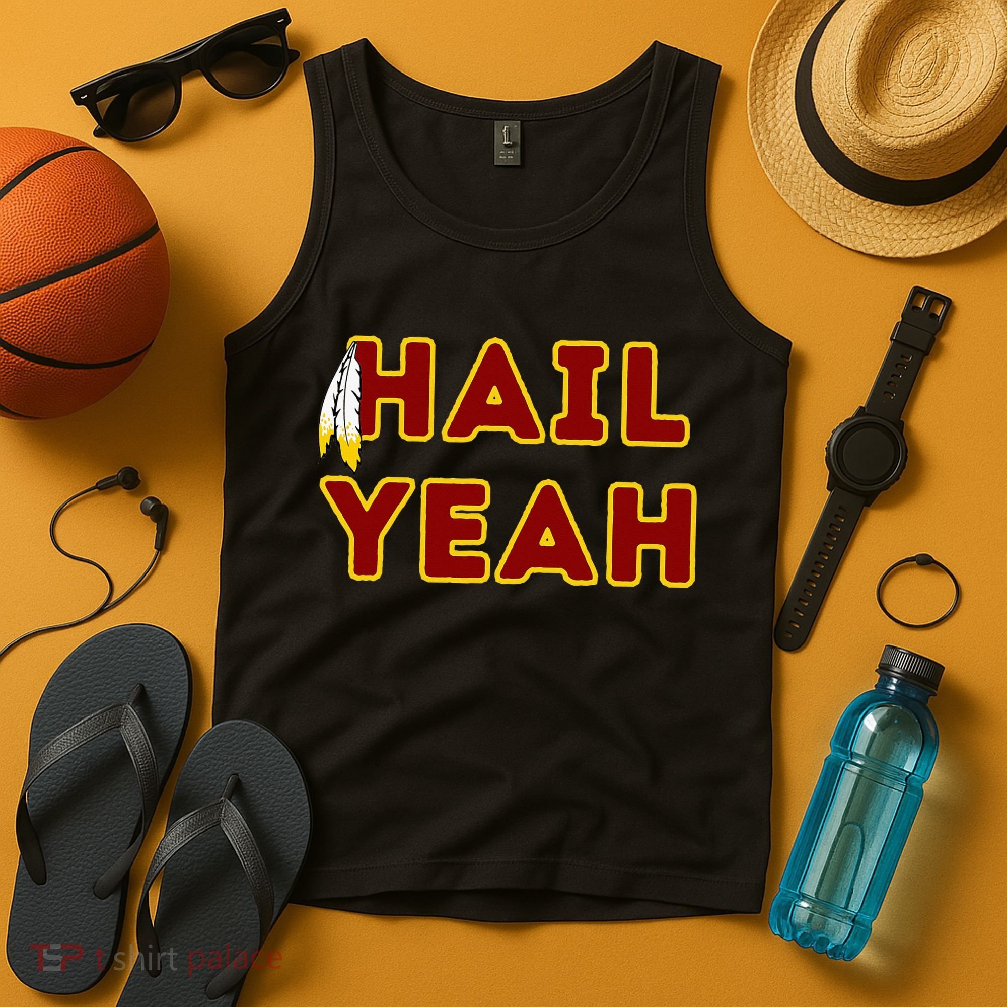 Hail Yeah Burgundy Gold Foot Ball Tank Top