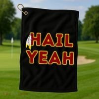 Hail Yeah Burgundy Gold Foot Ball Golf Towel thumb 1