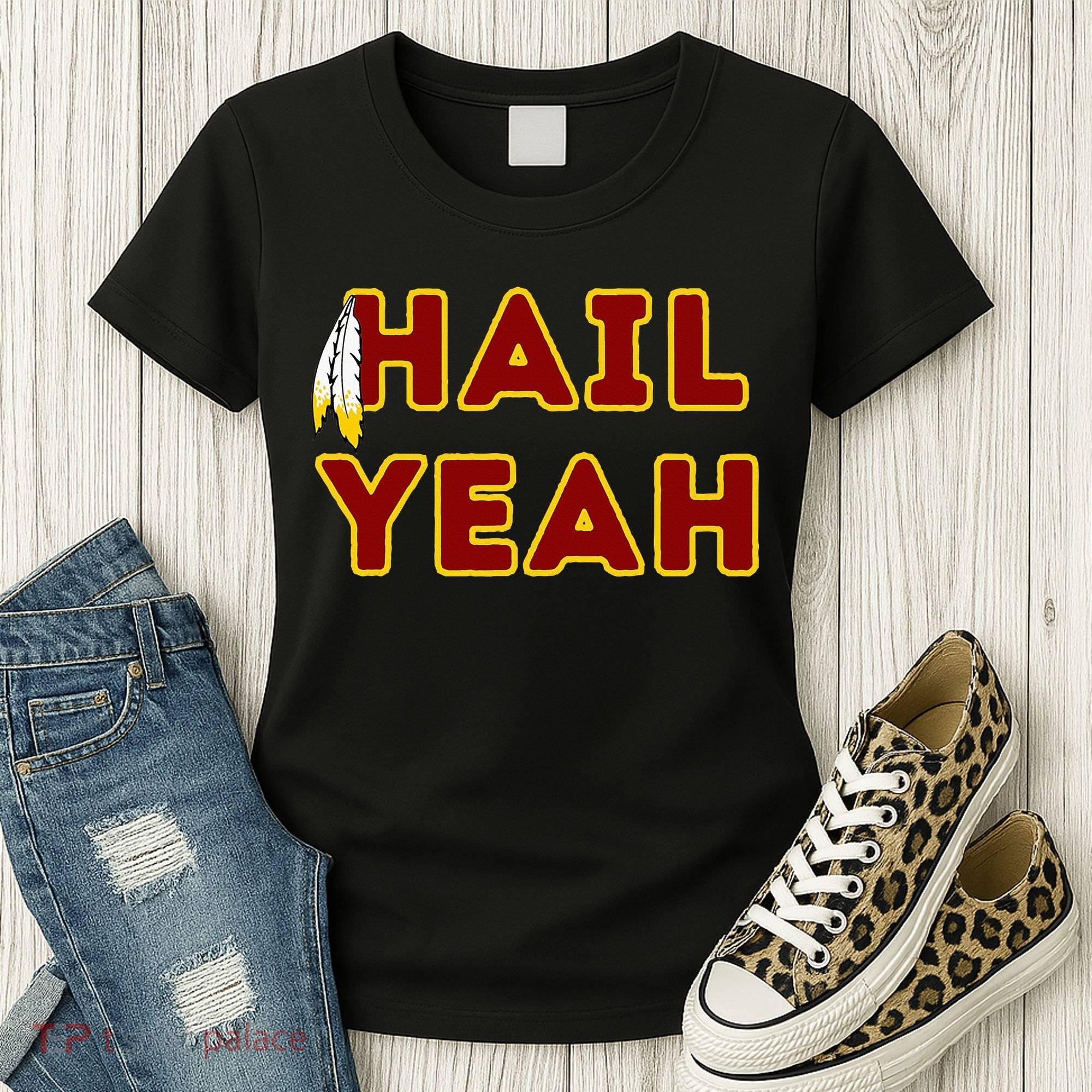 Hail Yeah Burgundy Gold Foot Ball Women's T-Shirt
