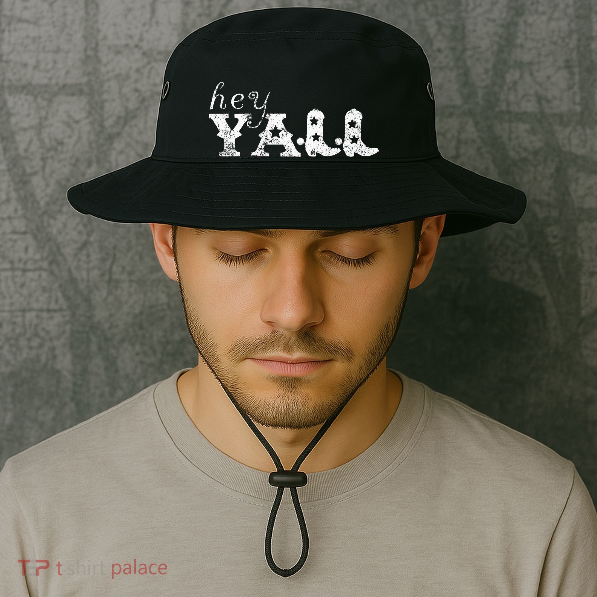 Hey YAll Cowboy Boots Bucket Hat