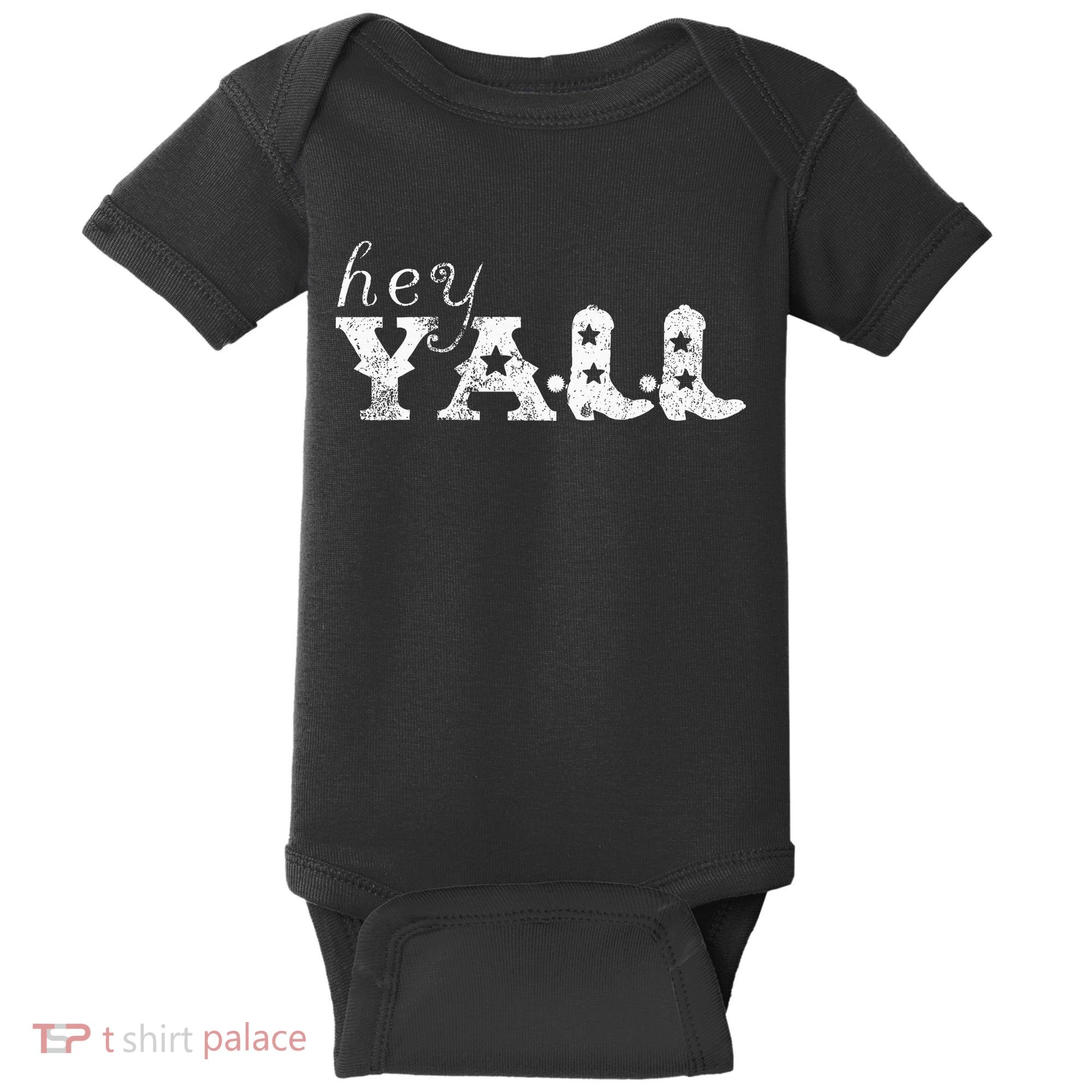 Hey YAll Cowboy Boots Baby Bodysuit
