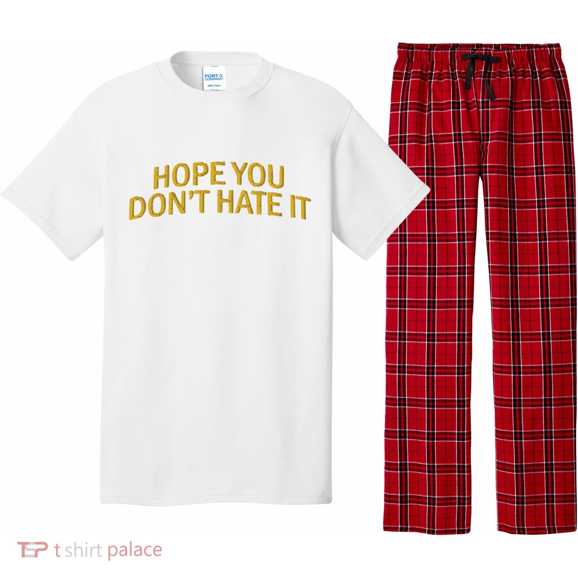 Hope You Don’t Hate It Embroidery Hat Cap Pajama Set