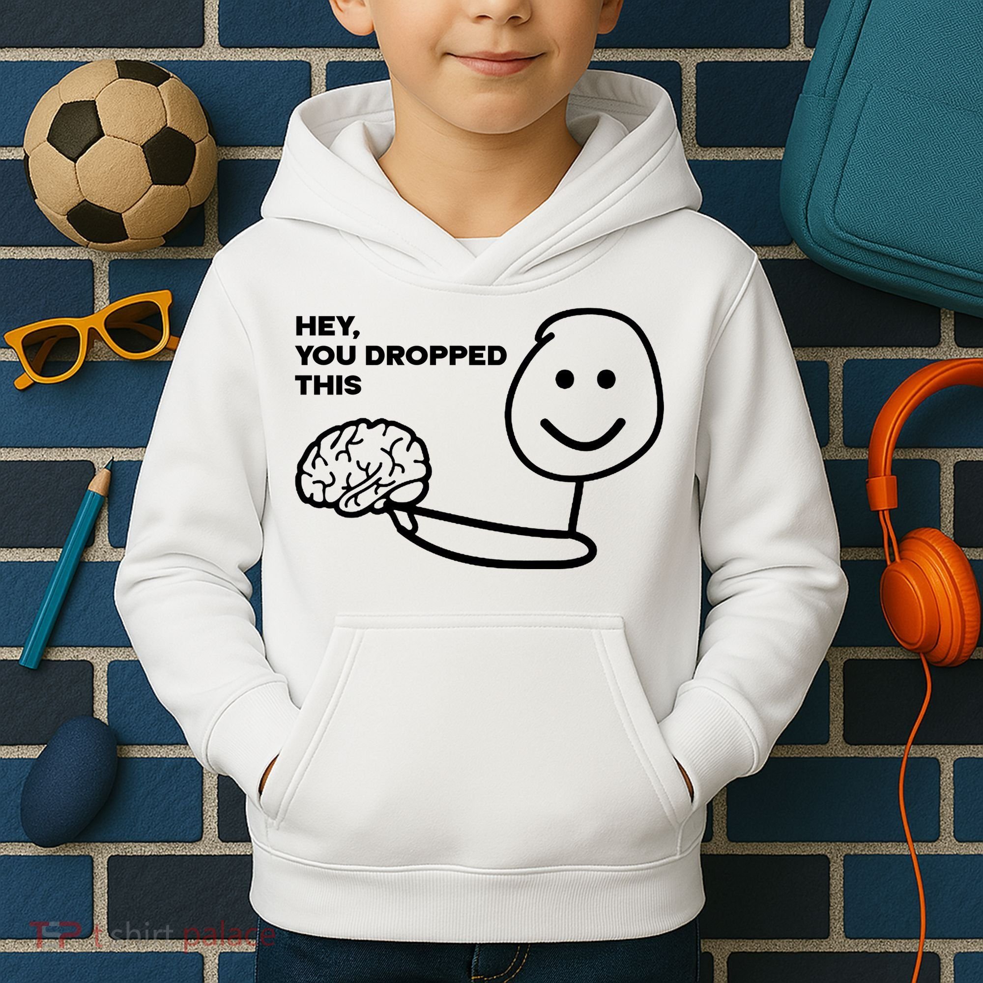 Hey You Dropped This Brain Funny Sarcastic Kids Hoodie