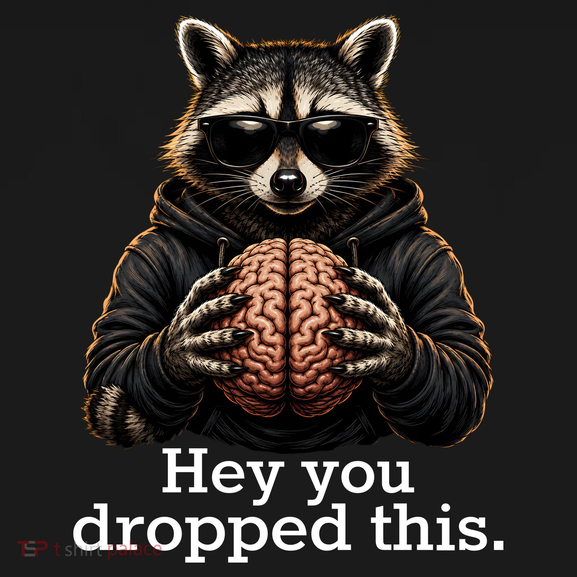 Hey You Dropped This Funny Raccoon Brain Meme Long Sleeve Shirt
