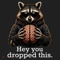 Hey You Dropped This Funny Raccoon Brain Meme Beanie thumb 2