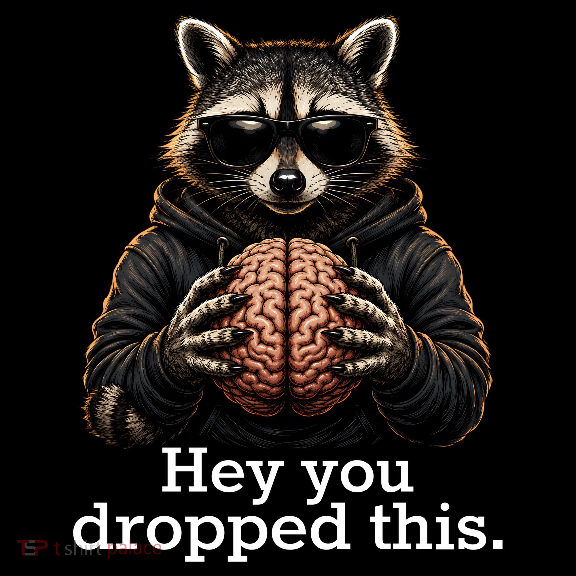 Hey You Dropped This Funny Raccoon Brain Meme Women's Hoodie