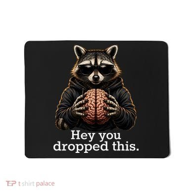 Hey You Dropped This Funny Raccoon Brain Meme Mousepad