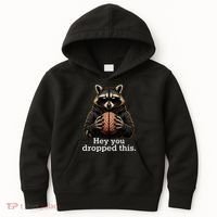 Hey You Dropped This Funny Raccoon Brain Meme Kids Hoodie thumb 0