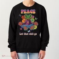 Hippie Yoga Gift Let That Shit Go Buddha Frog Gift Women's Sweatshirt thumb 0
