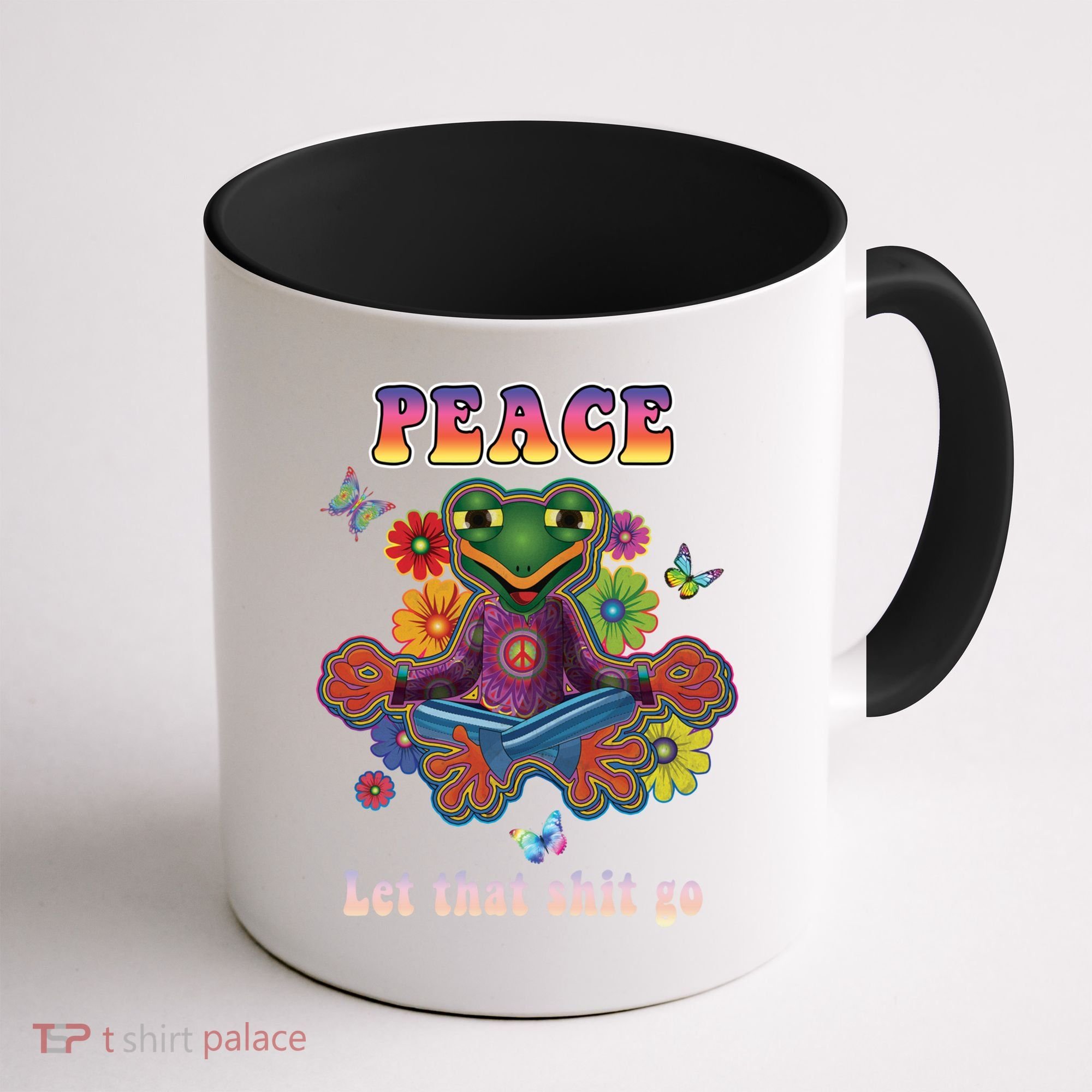 Hippie Yoga Gift Let That Shit Go Buddha Frog Gift Coffee Mug