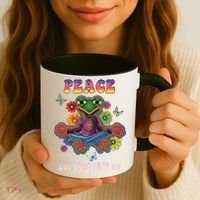 Hippie Yoga Gift Let That Shit Go Buddha Frog Gift Coffee Mug thumb 3