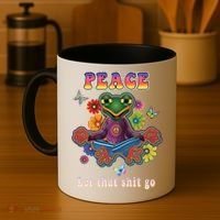 Hippie Yoga Gift Let That Shit Go Buddha Frog Gift Coffee Mug thumb 4