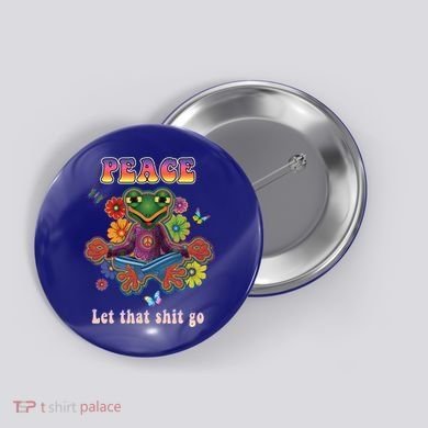 Hippie Yoga Gift Let That Shit Go Buddha Frog Gift Button