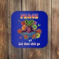 Hippie Yoga Gift Let That Shit Go Buddha Frog Gift Coaster thumb 0