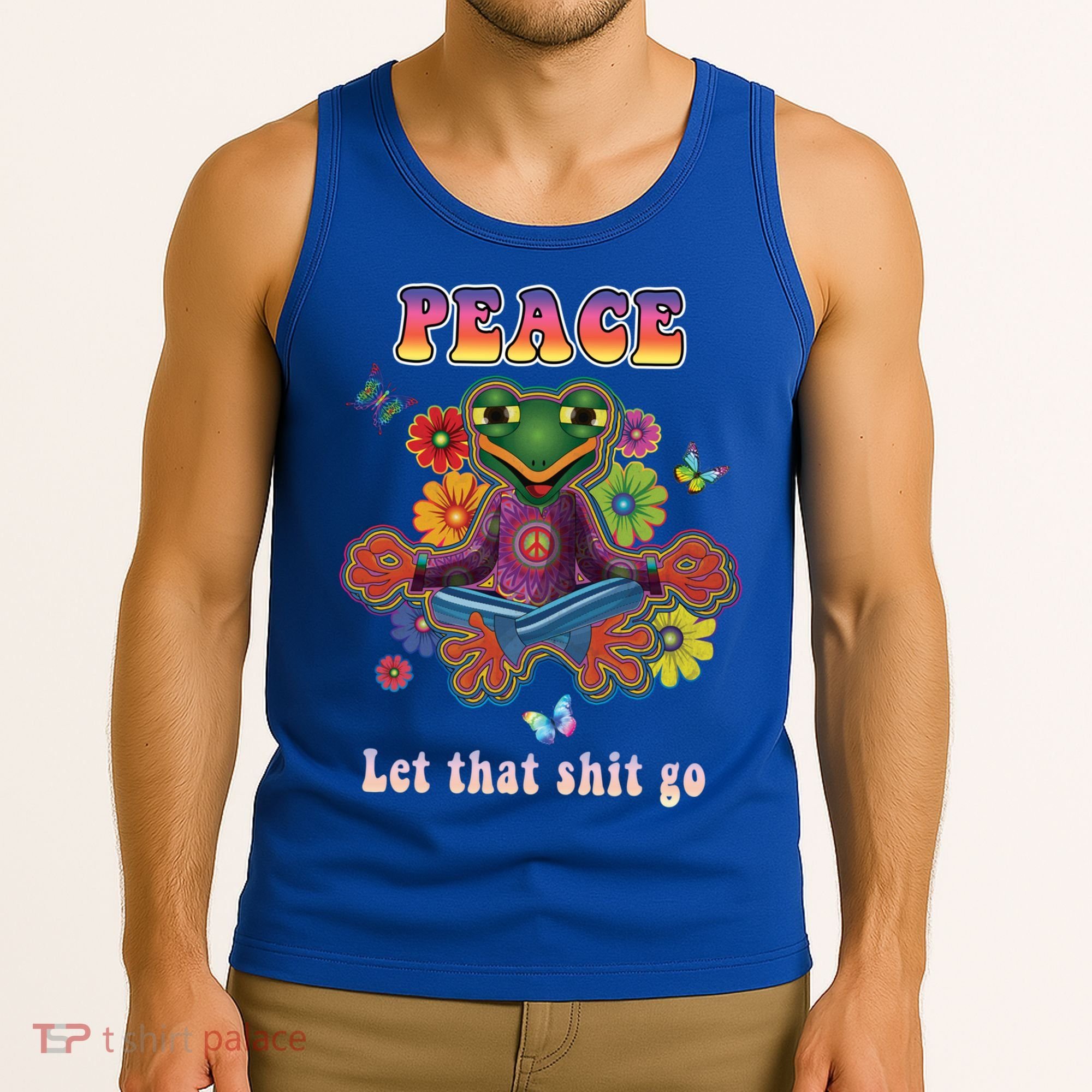 Hippie Yoga Gift Let That Shit Go Buddha Frog Gift Tank Top