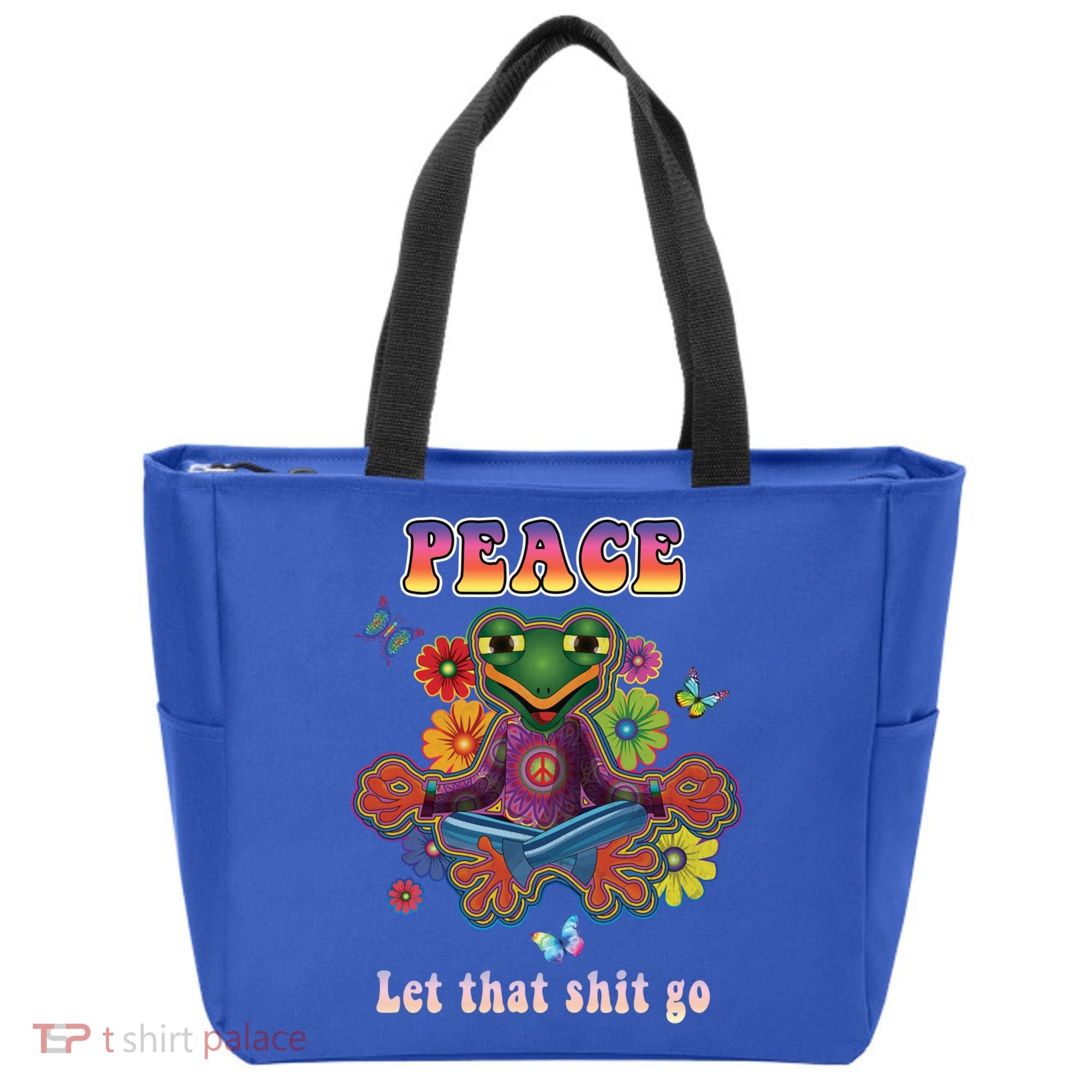 Hippie Yoga Gift Let That Shit Go Buddha Frog Gift Tote Bag