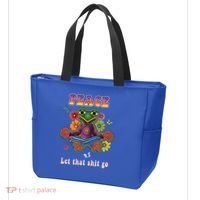 Hippie Yoga Gift Let That Shit Go Buddha Frog Gift Tote Bag thumb 3